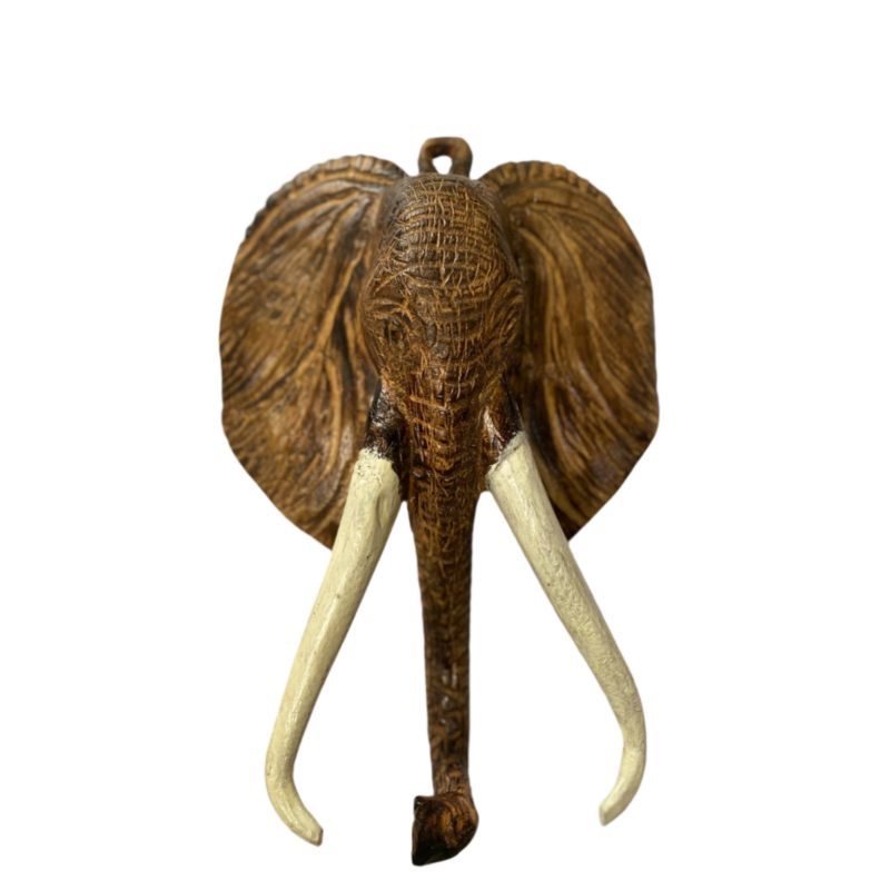 Ebony Elephant Face With Tusk Mask