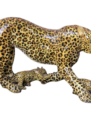 Leopard With Cubs