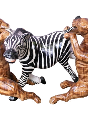Lions Hunting Zebra